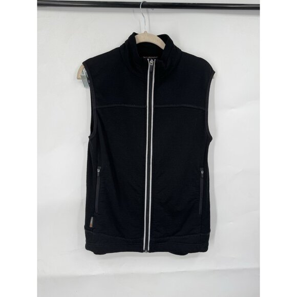 Icebreaker Sleeveless Full Zip Jacket Women Large Black 100% Merino Wool Outdoor - Picture 1 of 9